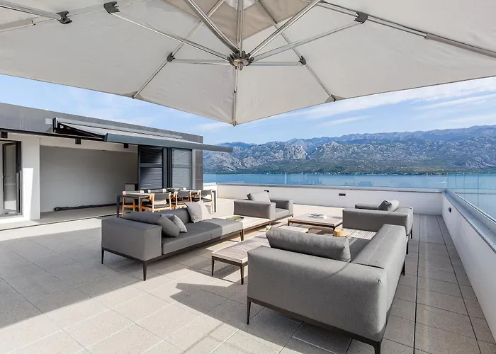 Penthouse Velebit Direct Sea Views Steps To Beach Luxury Stay